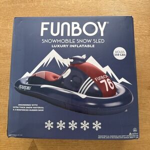FUNBOY Giant 66" 2 Person Inflatable Luxury Winter Snowmobile Snow Sled NEW!